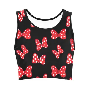 Polka Dot Bows Women's Athletic Crop Top