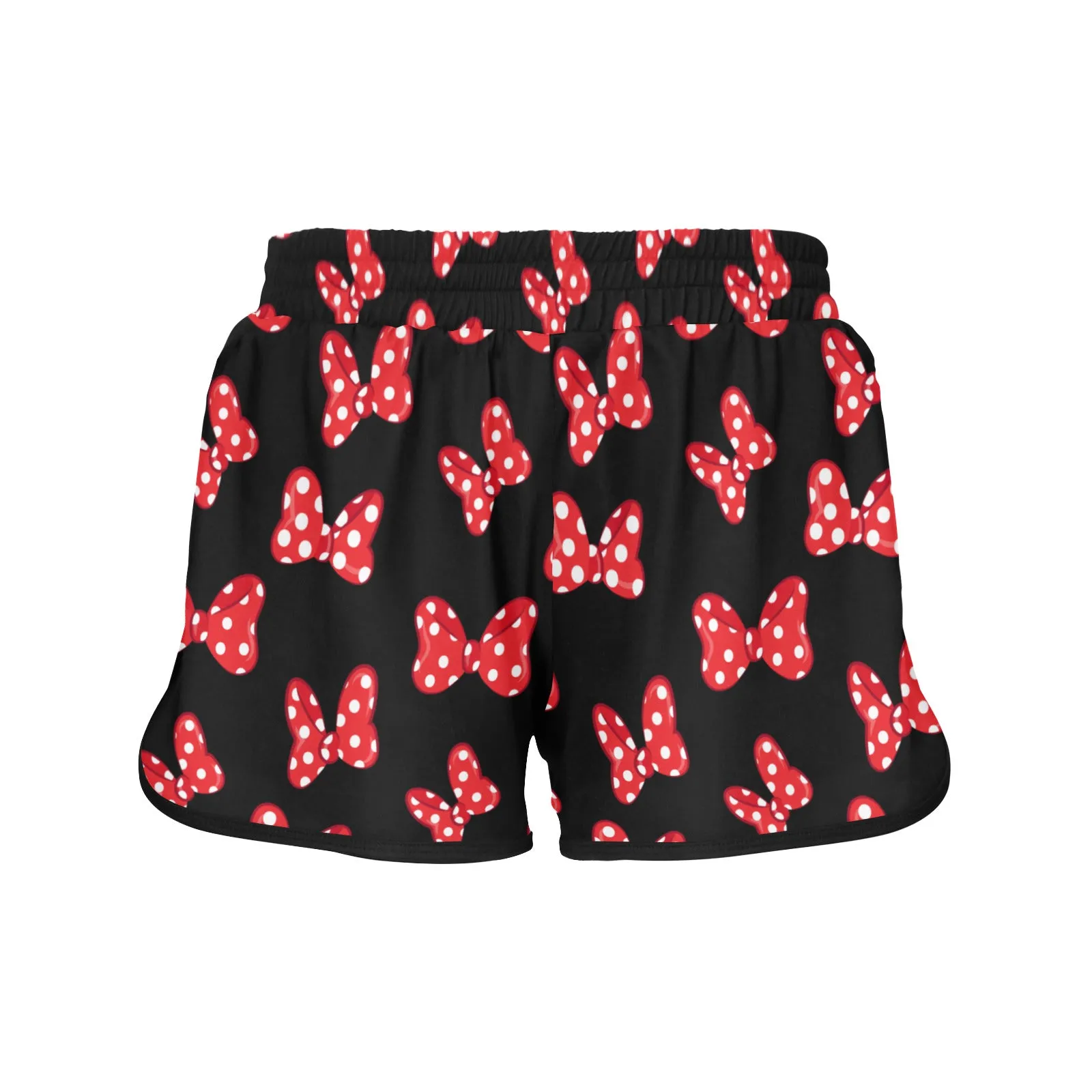 Polka Dot Bows Women's Athletic Sports Shorts