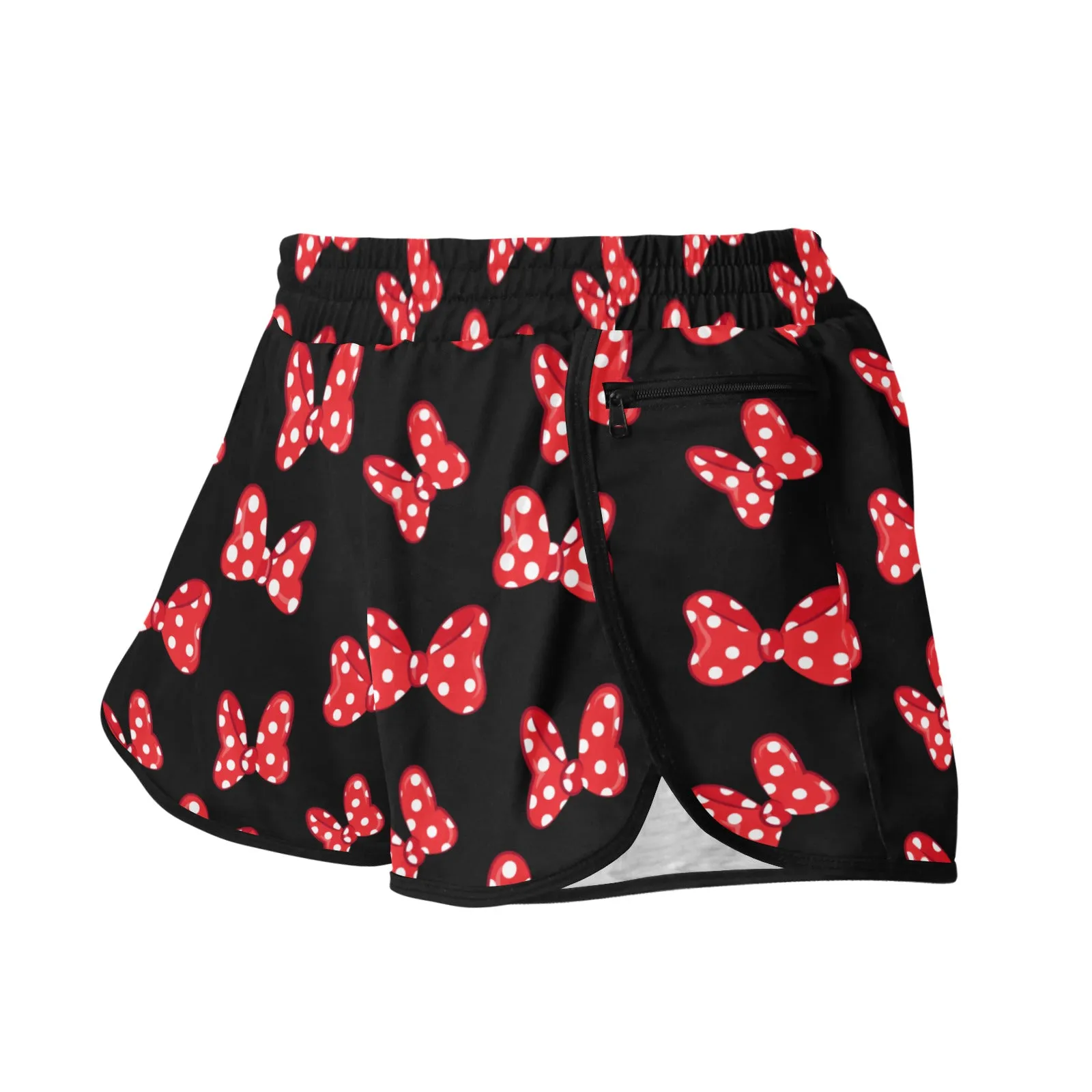 Polka Dot Bows Women's Athletic Sports Shorts