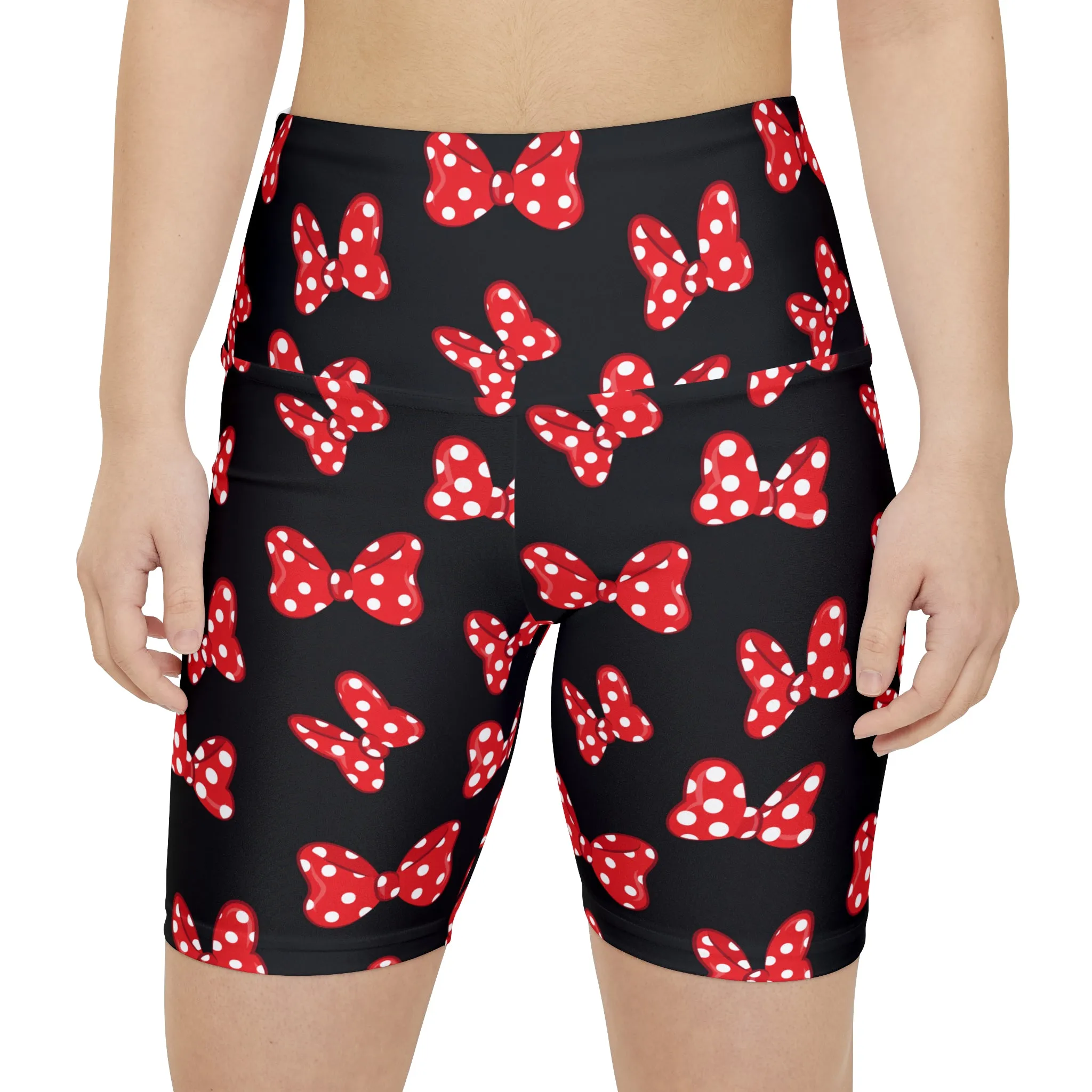 Polka Dot Bows Women's Athletic Workout Shorts