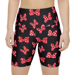 Polka Dot Bows Women's Athletic Workout Shorts