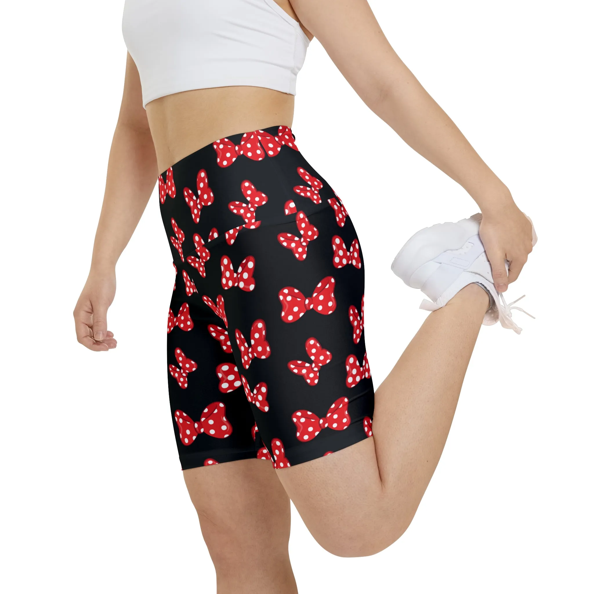 Polka Dot Bows Women's Athletic Workout Shorts