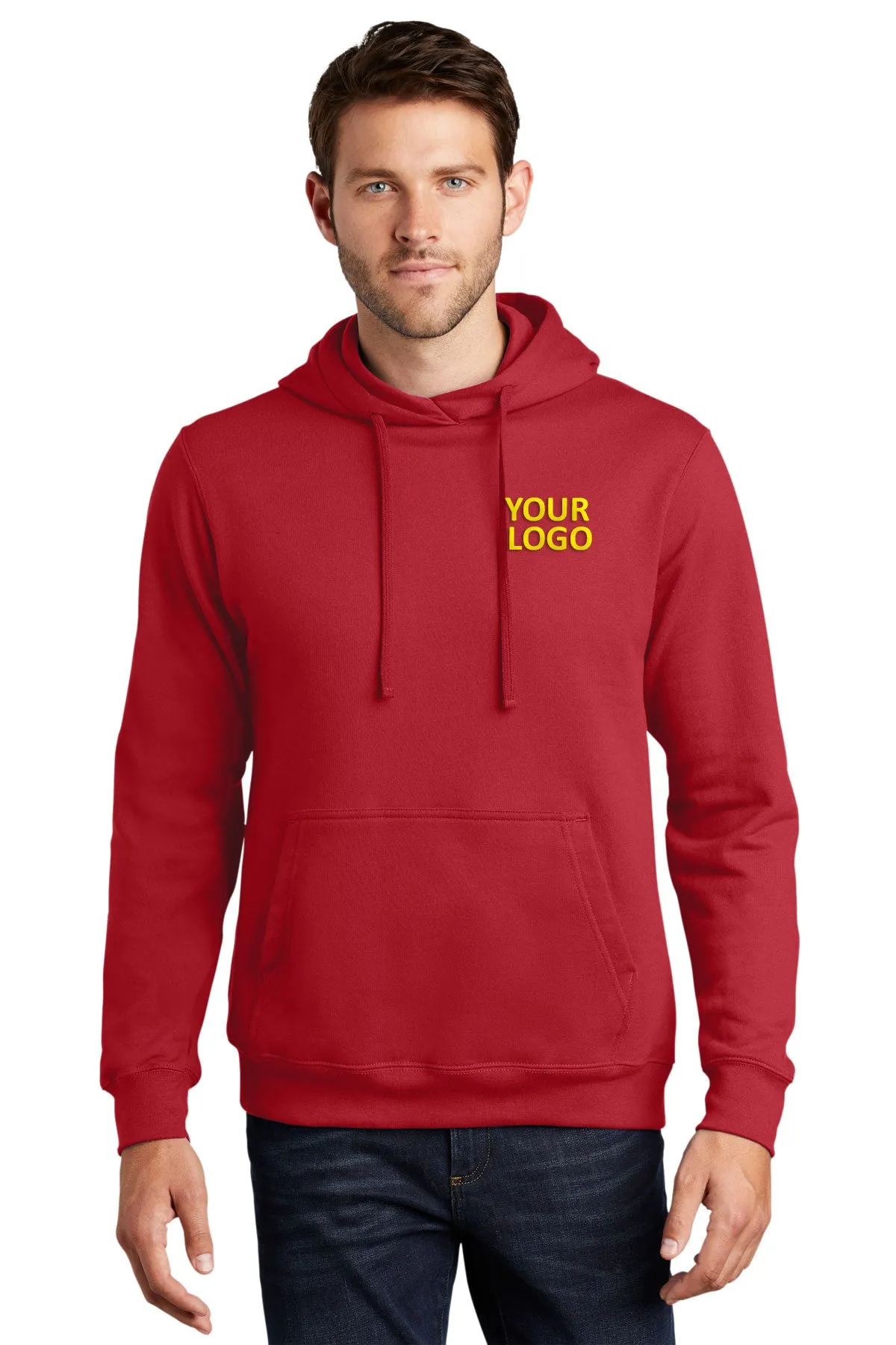 Port & Company Fan Favorite Fleece Branded Hoodies, Team Cardinal