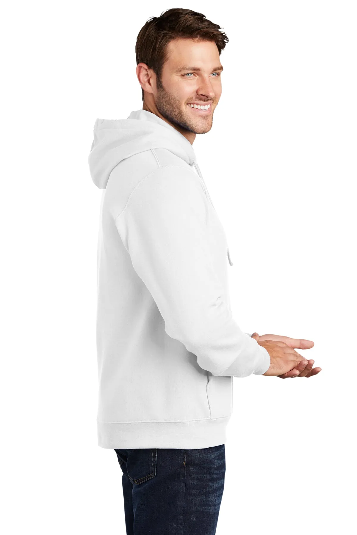 Port & Company Fan Favorite Fleece Branded Hoodies, White