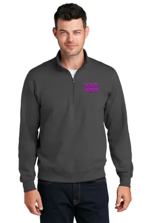 Port & Company Fan Favorite Fleece Custom Quarter Zips, Charcoal