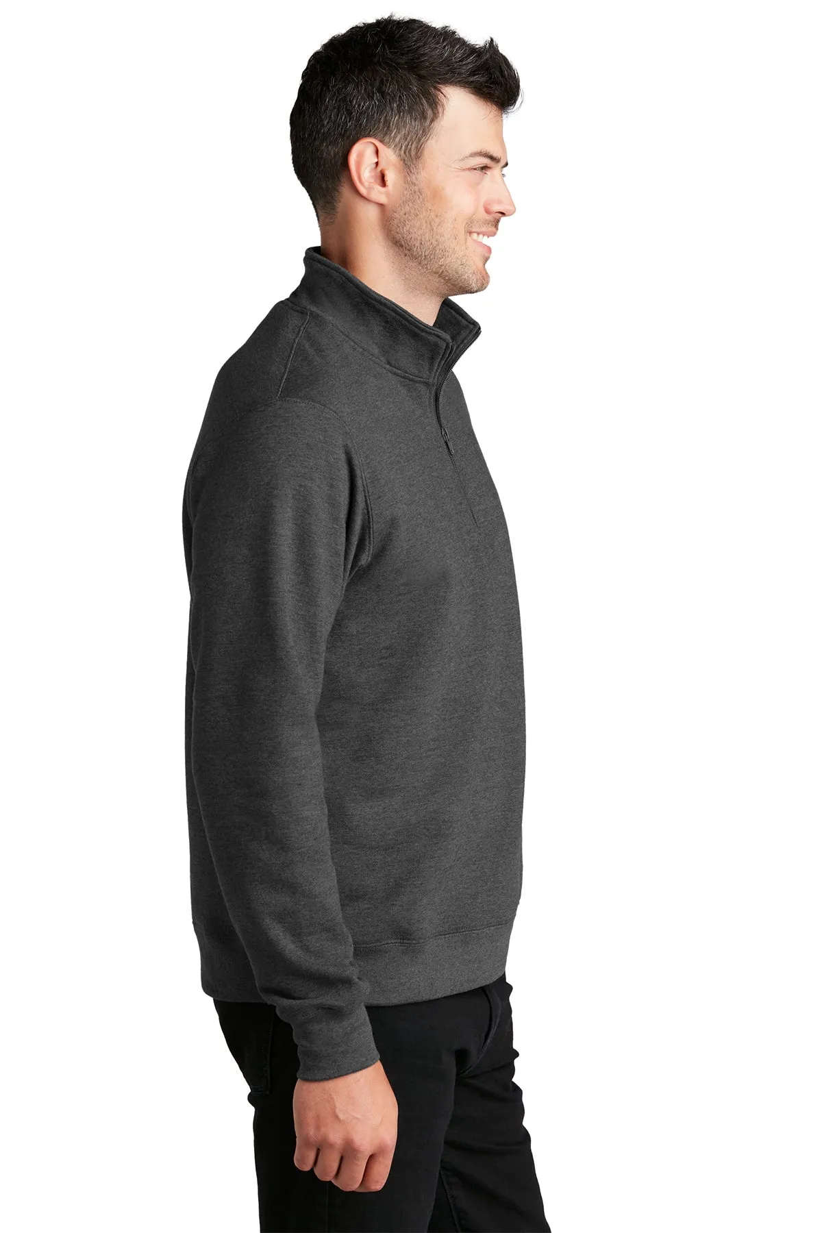 Port & Company Fan Favorite Fleece Custom Quarter Zips, Dark Heather Grey