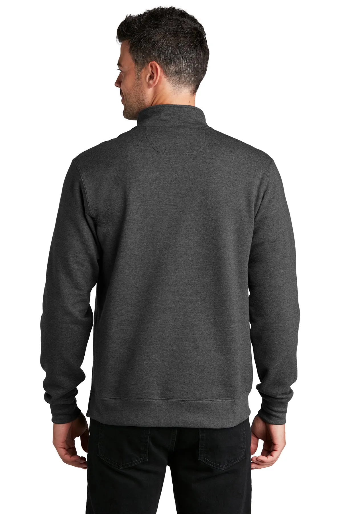 Port & Company Fan Favorite Fleece Custom Quarter Zips, Dark Heather Grey