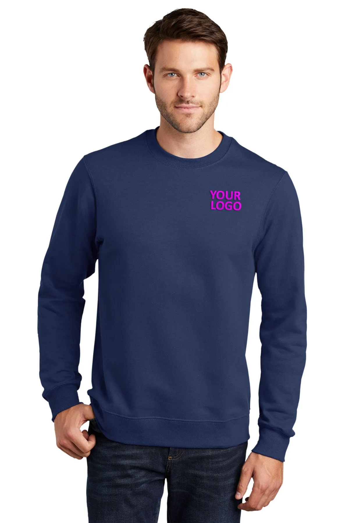 Port & Company Fan Favorite Fleece Custom Sweatshirts, Team Navy