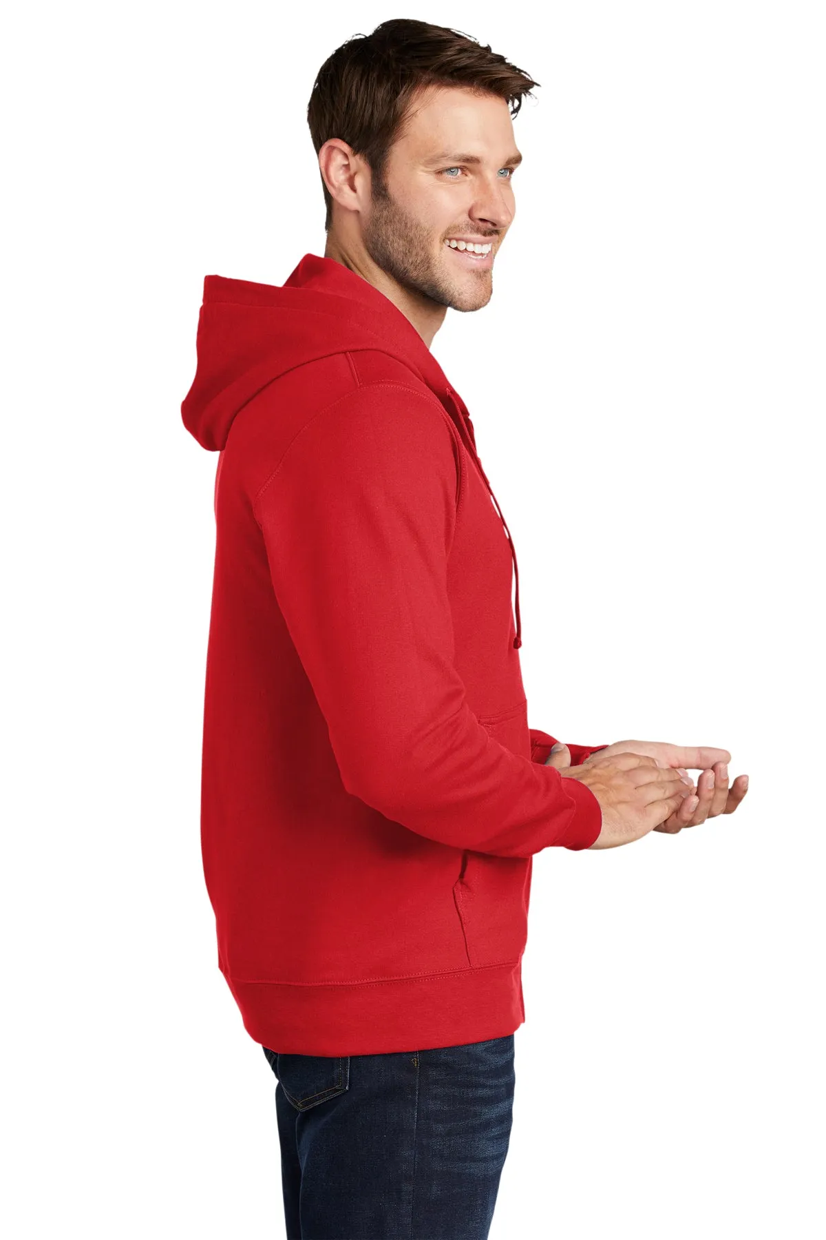 Port & Company Fan Favorite Fleece Custom Zip Hoodies, Bright Red