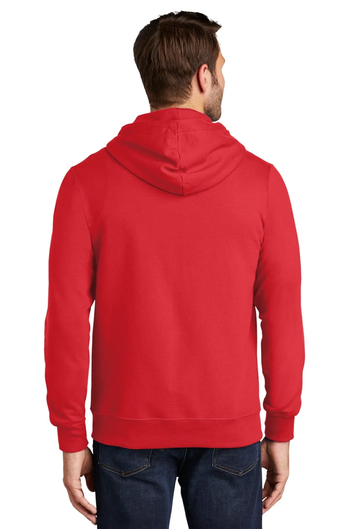 Port & Company Fan Favorite Fleece Custom Zip Hoodies, Bright Red