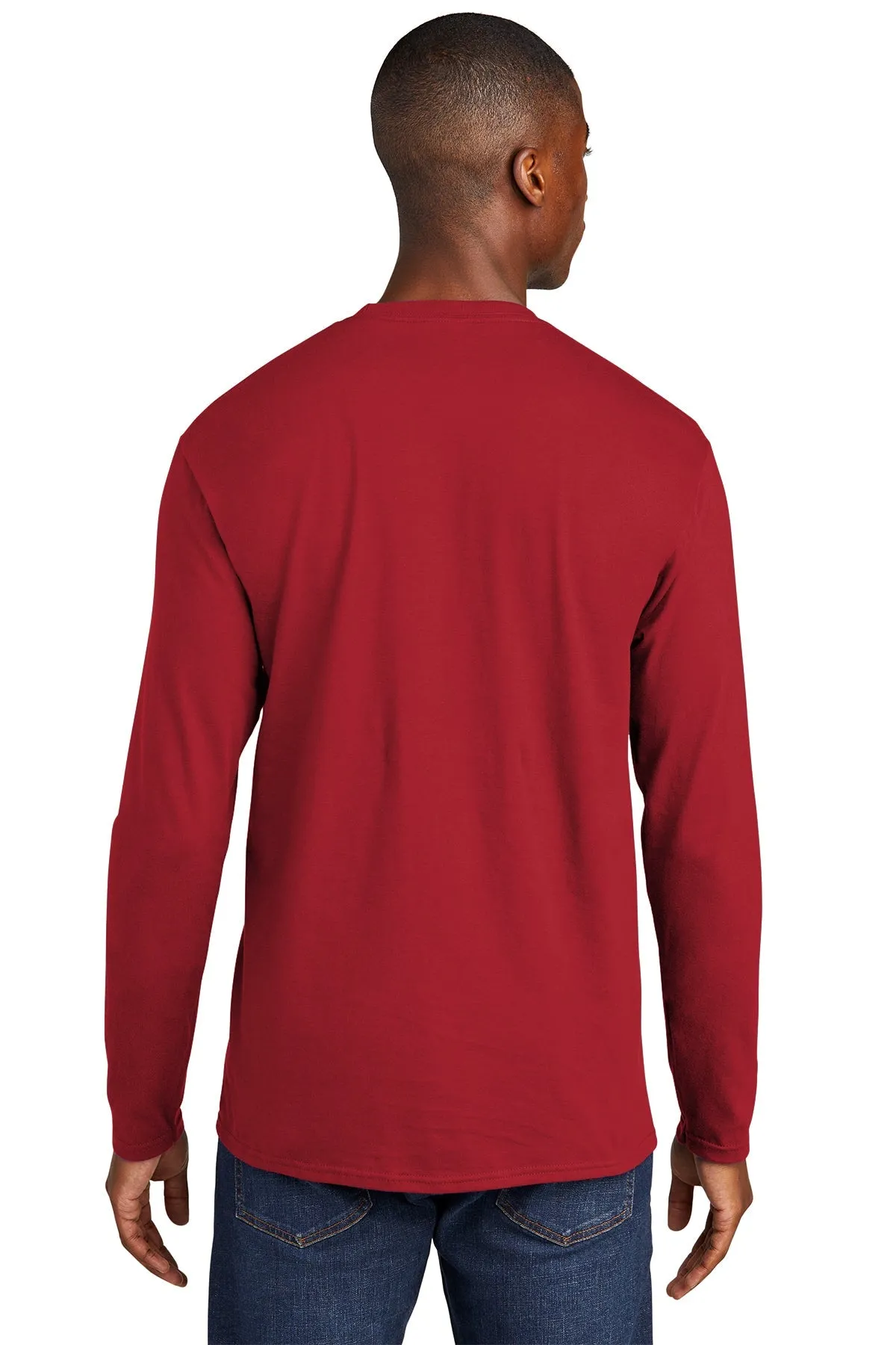 Port & Company Long Sleeve Fan Custom Favorite Tee's, Team Cardinal