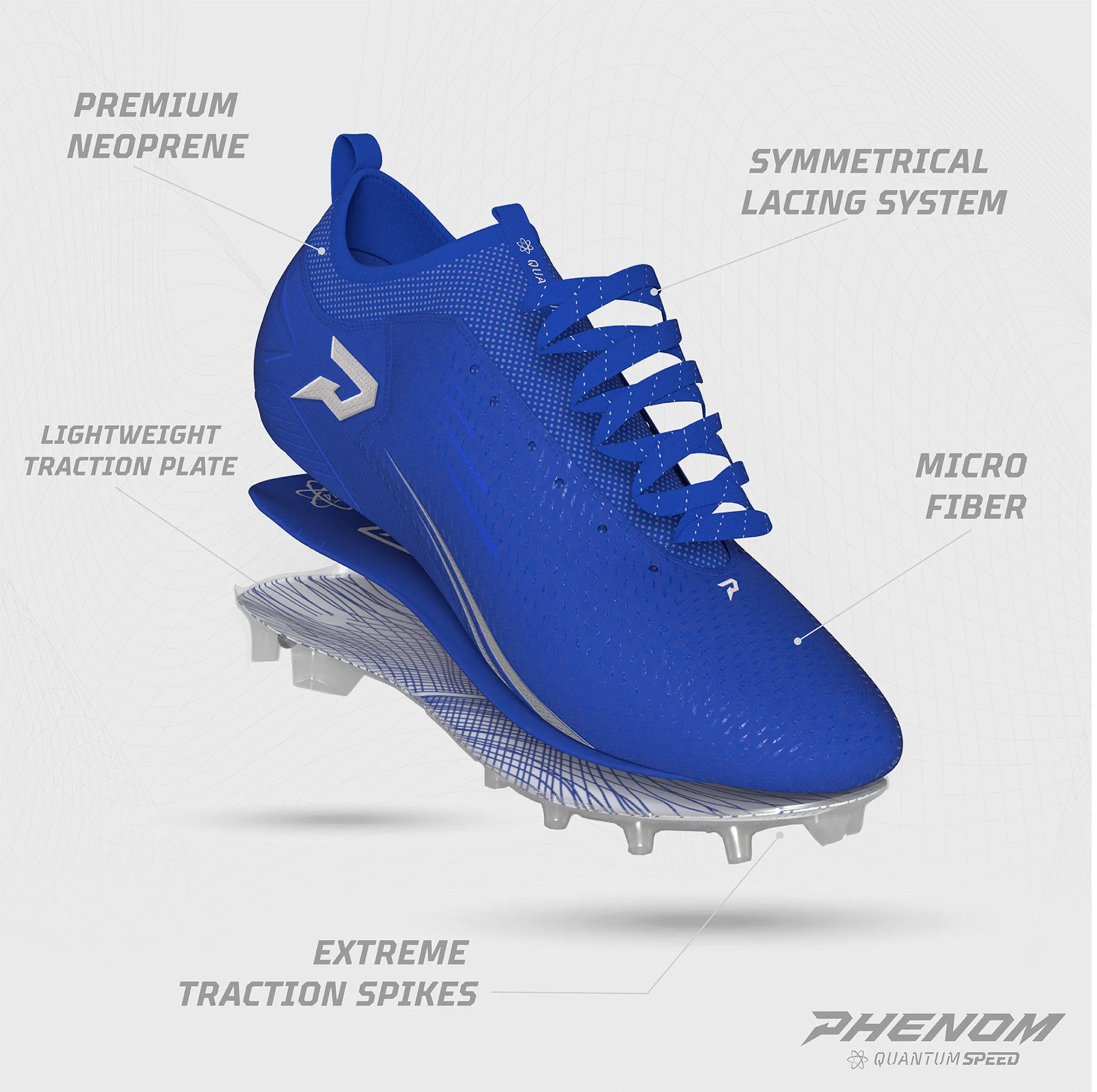 Quantum Speed: Football Cleats - Royal Blue - Team Colors