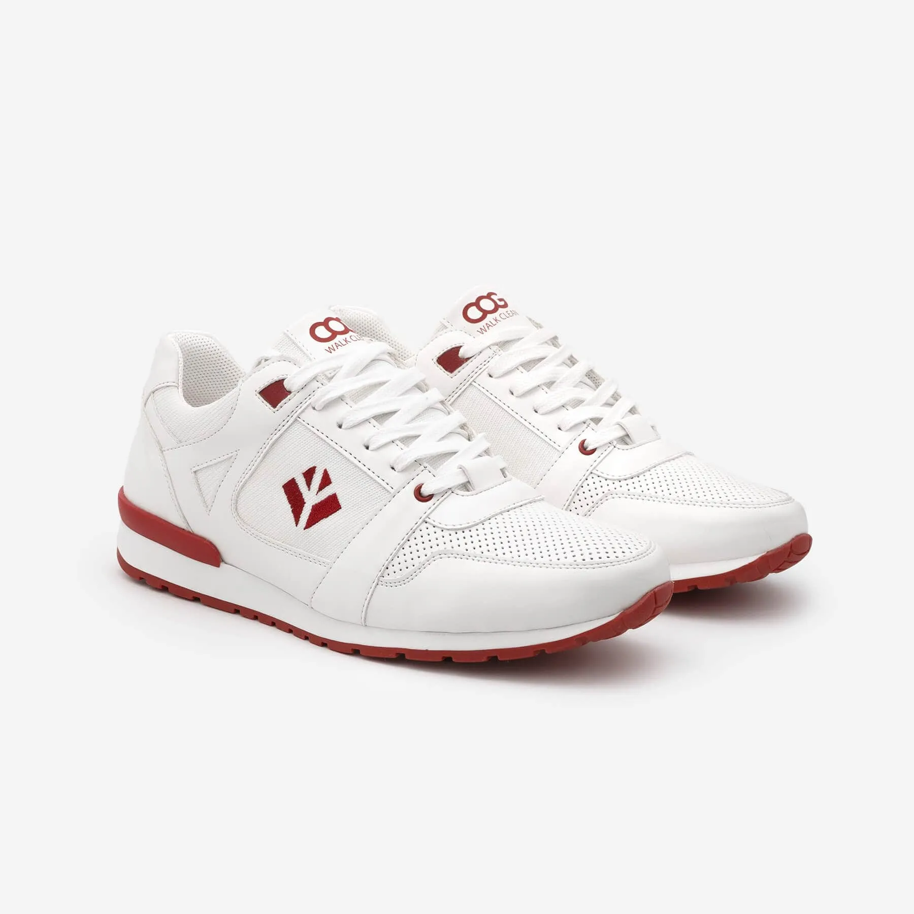 Raven Men's Vegan Sneakers | White & Red