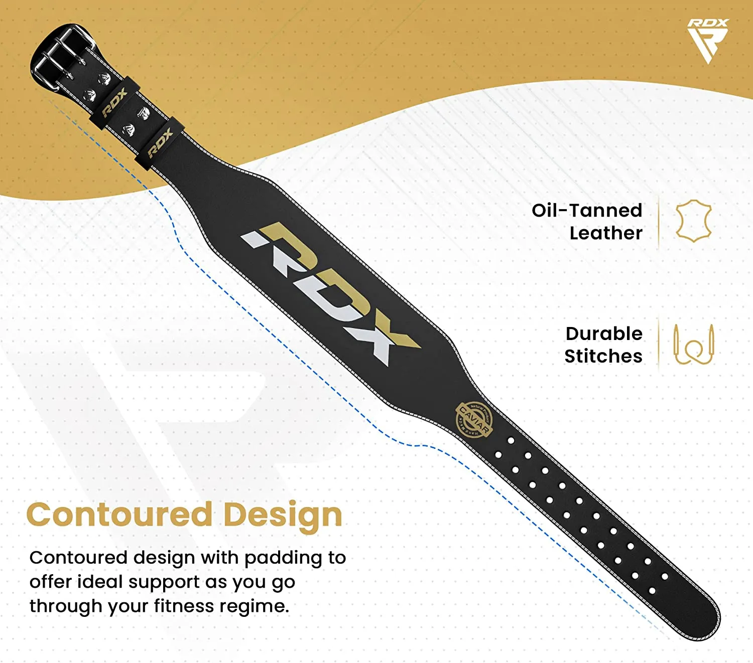 RDX Weight Lifting Adjustable Leather Belt with 4-in Padded Lumbar Support