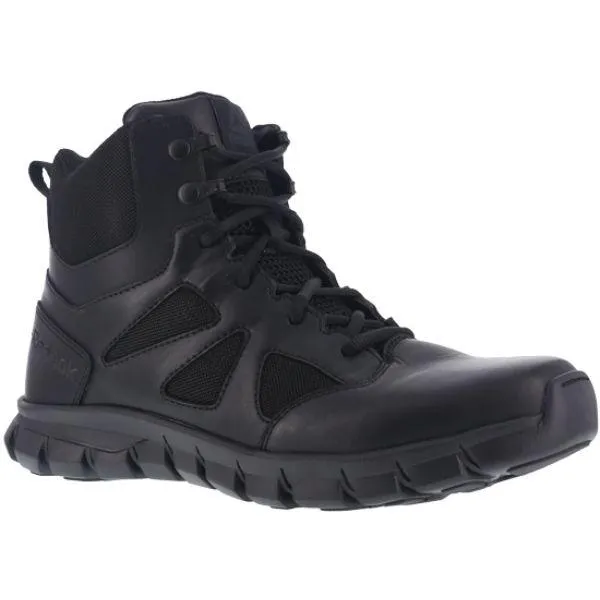 Reebok RB086 Women's Sublite Cushion 6" Soft Toe Tactical Boot with Side Zipper - Black