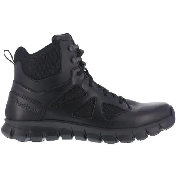 Reebok RB086 Women's Sublite Cushion 6" Soft Toe Tactical Boot with Side Zipper - Black