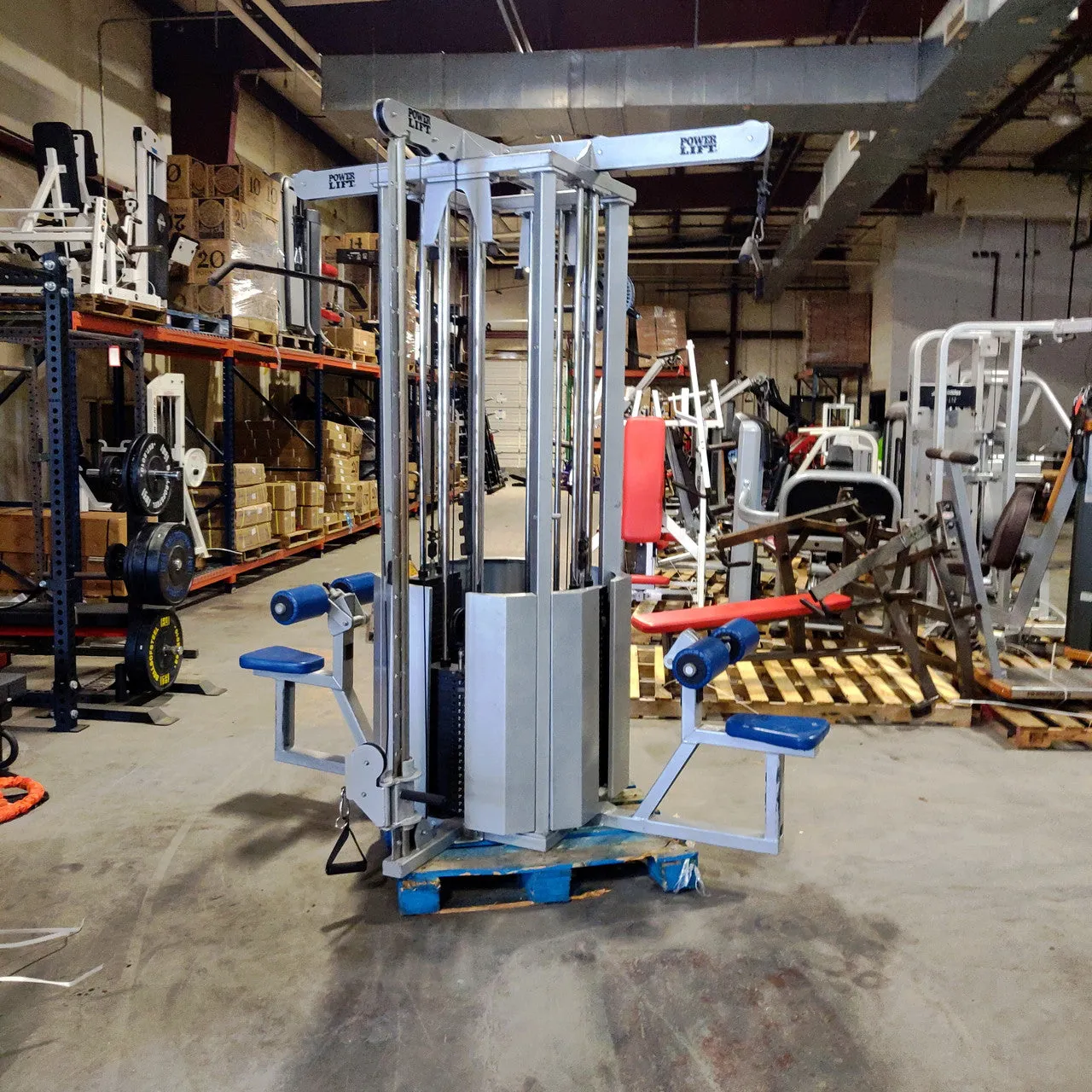 Refurbished PowerLift 4-Stack MultiStation Lat Pulldown Functional Trainer Tower