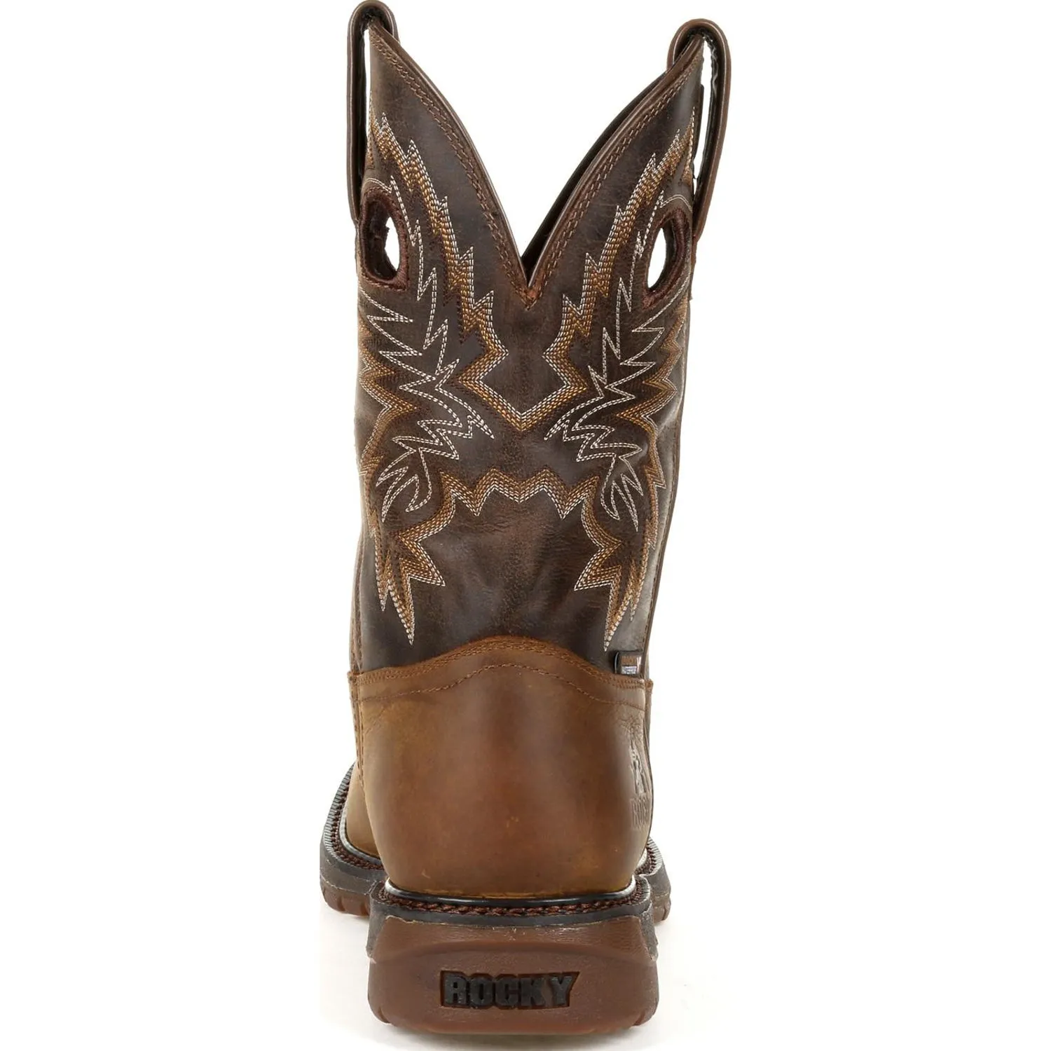 Rocky Mens Brown Leather FLX Original Ride WP Cowboy Boots