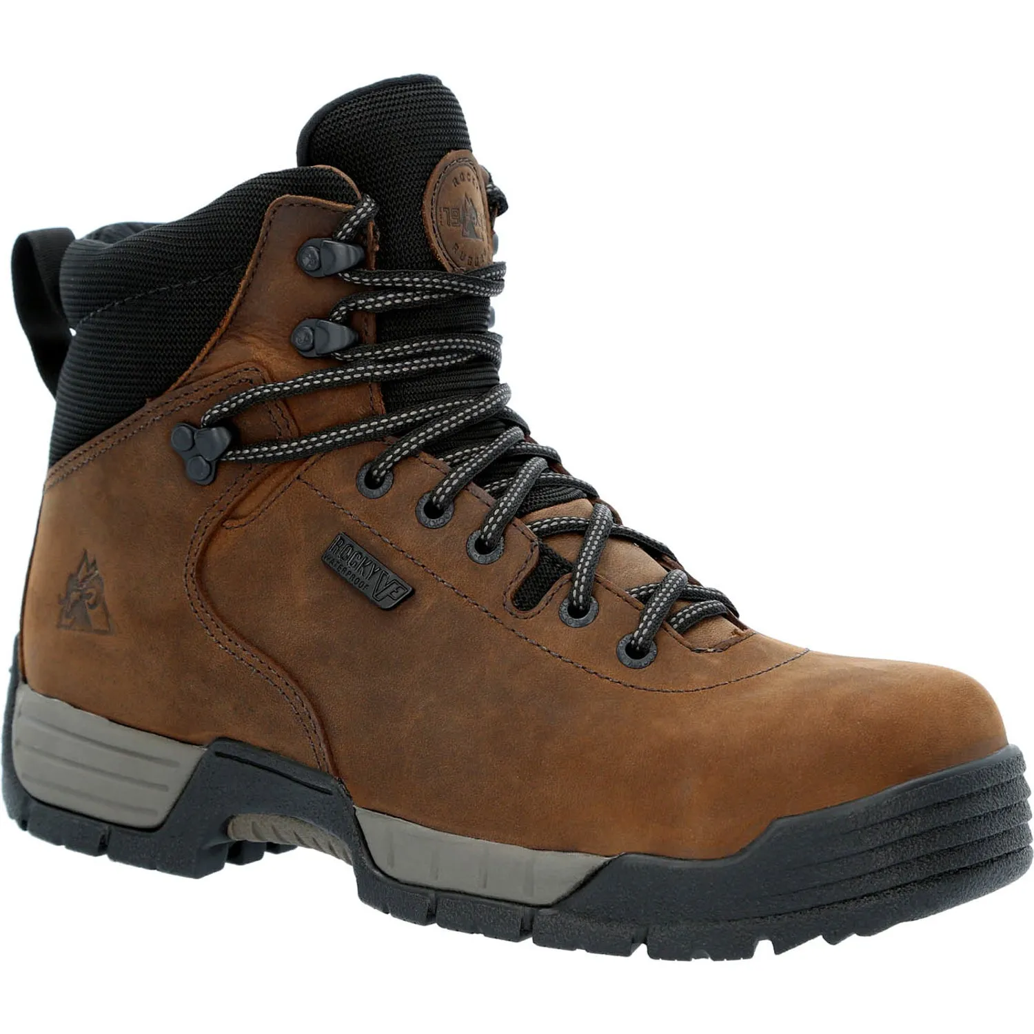 Rocky Mens Dark Brown Leather Mobilite CT WP Work Boots