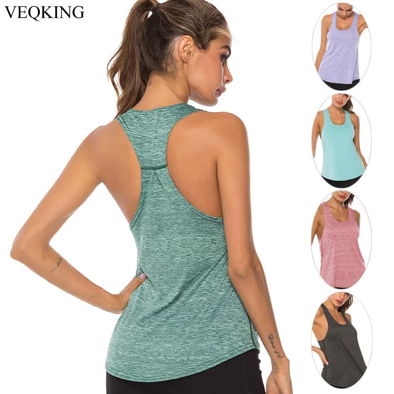 Sleeveless Racerback Yoga Vest Women Sport Singlet Athletic Fitness Sport Tank Tops Gym Running Training Yoga Shirts