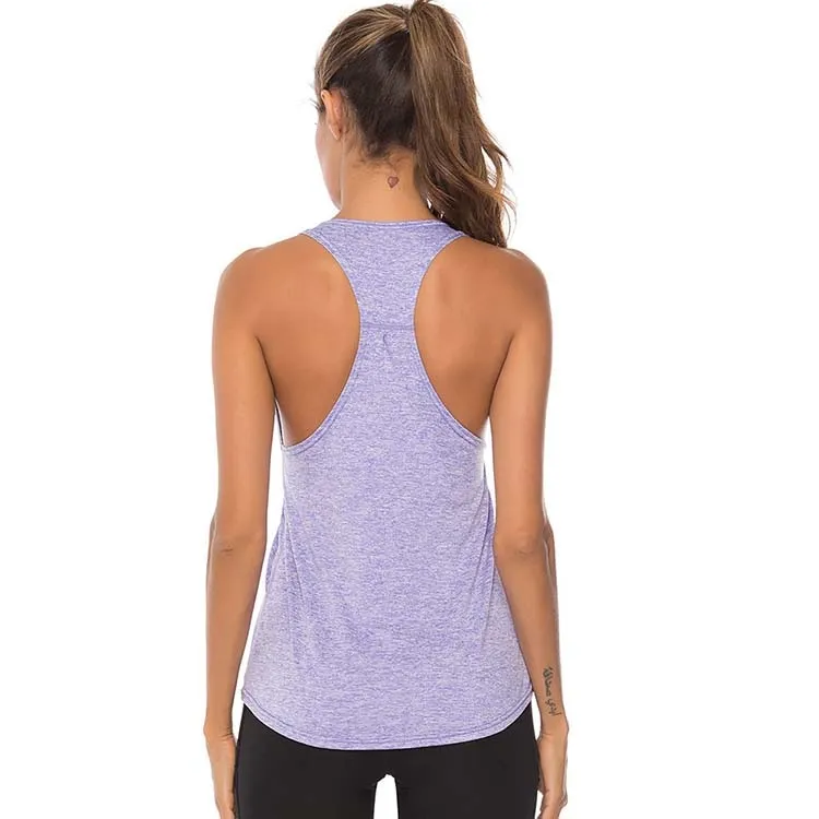 Sleeveless Racerback Yoga Vest Women Sport Singlet Athletic Fitness Sport Tank Tops Gym Running Training Yoga Shirts