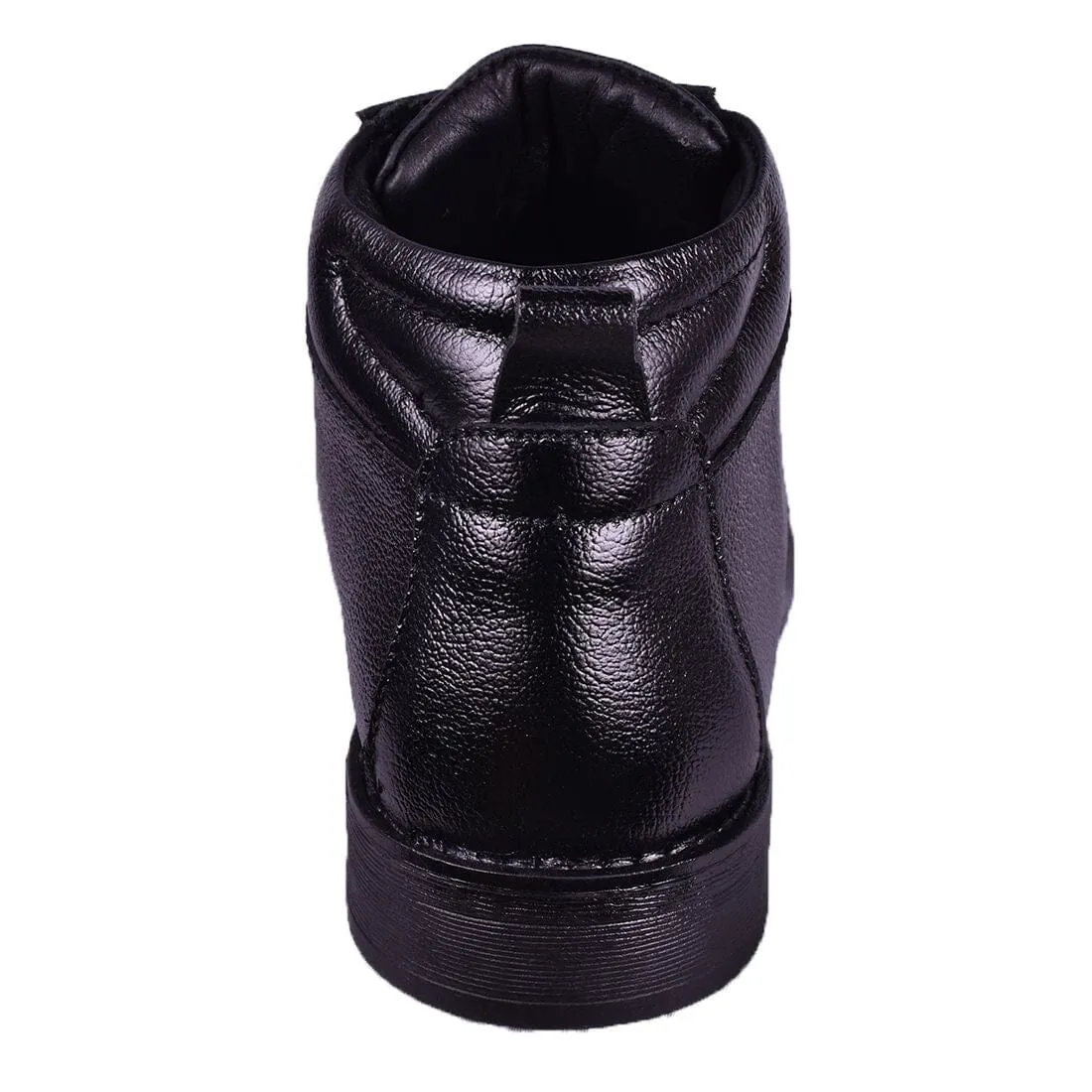 Somugi Genuine Leather Black Formal Lace up Half Boot