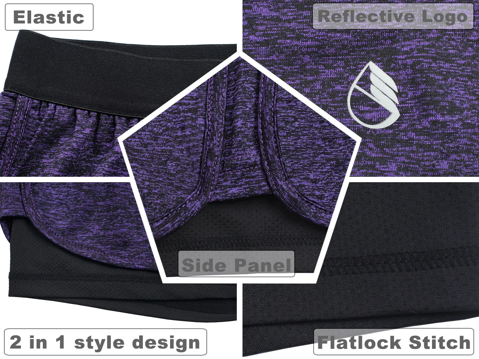 SP9 icyzone Running Yoga Shorts For Women - Activewear Workout Exercise Athletic Jogging Shorts 2-In-1