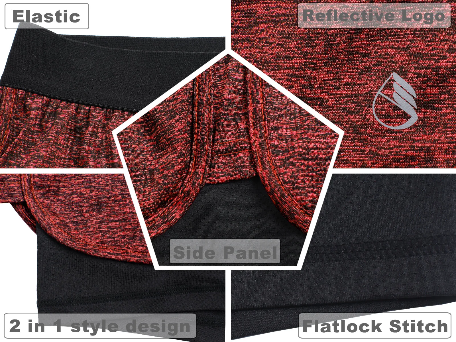 SP9 icyzone Running Yoga Shorts For Women - Activewear Workout Exercise Athletic Jogging Shorts 2-In-1