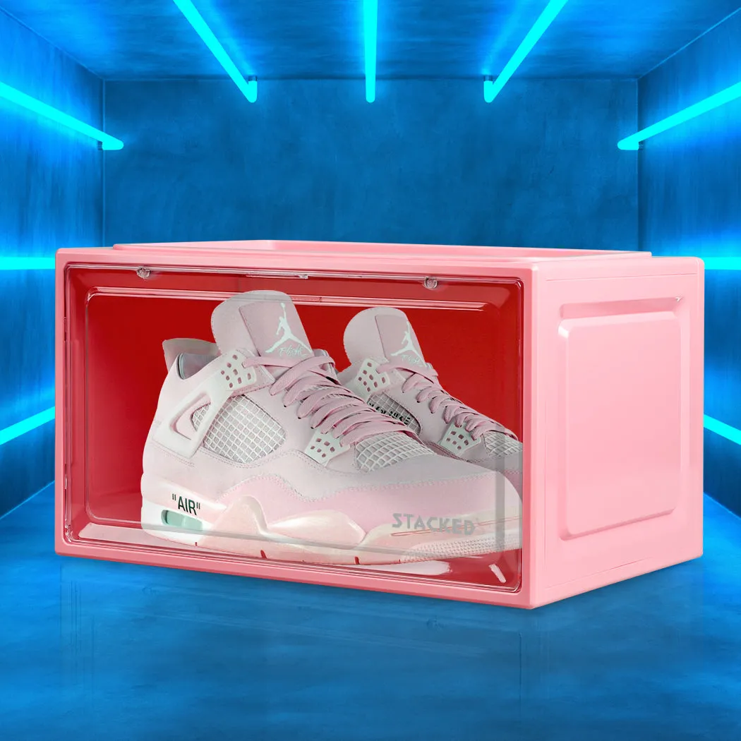 Stacked Sneaker Display Case Stackable Pink