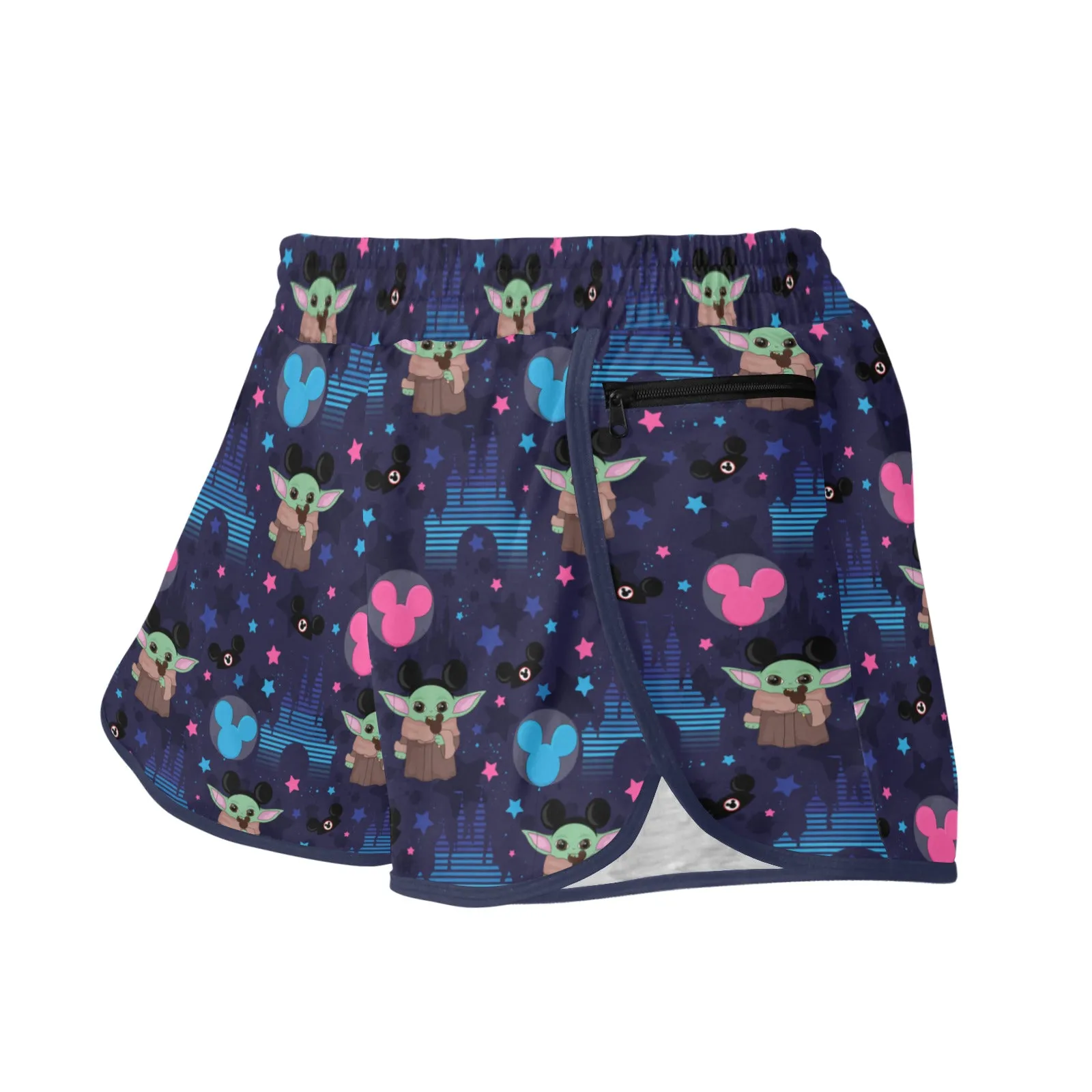 Star Wars Baby Yoda Castle Women's Athletic Sports Shorts