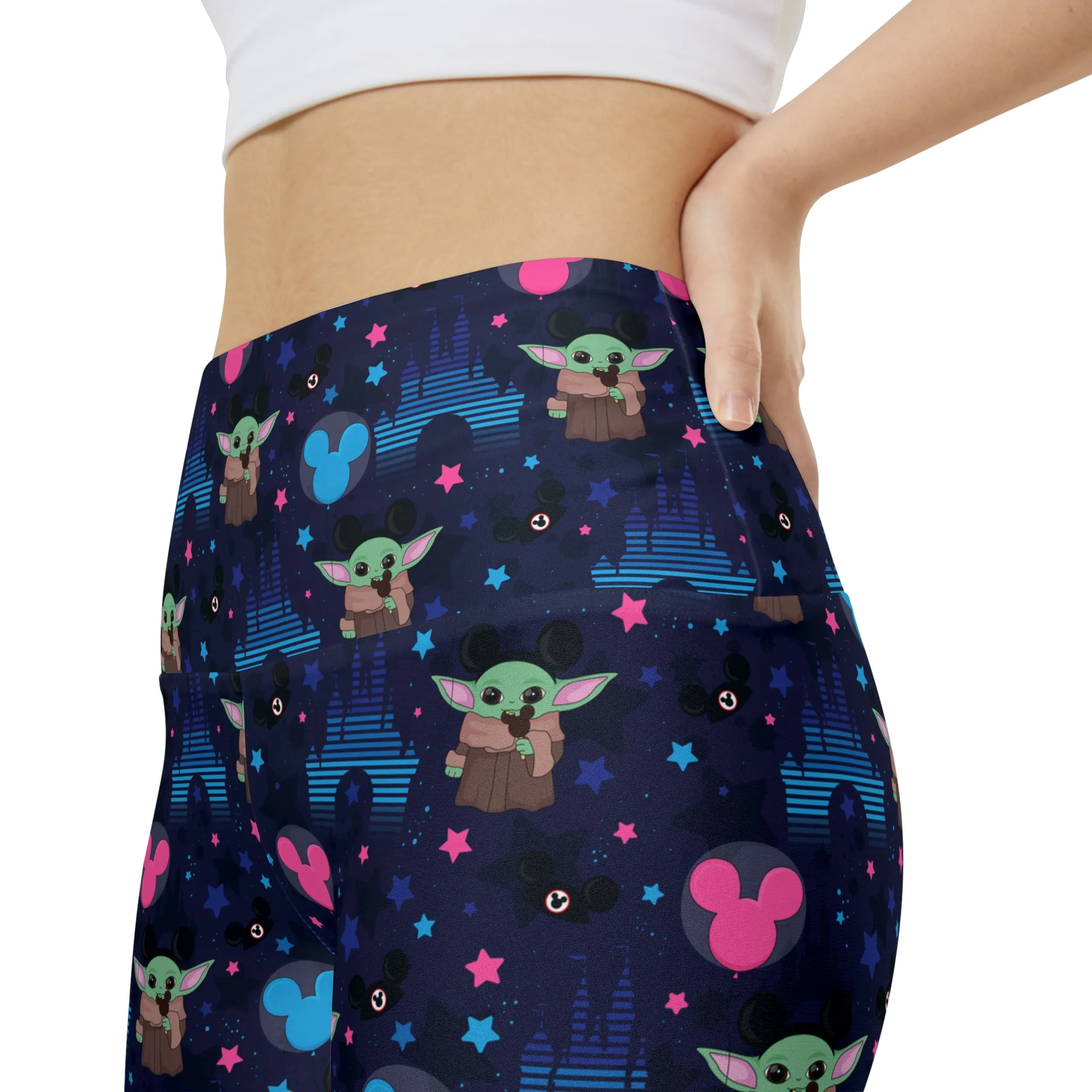 Star Wars Baby Yoda Castles Women's Athletic Workout Shorts