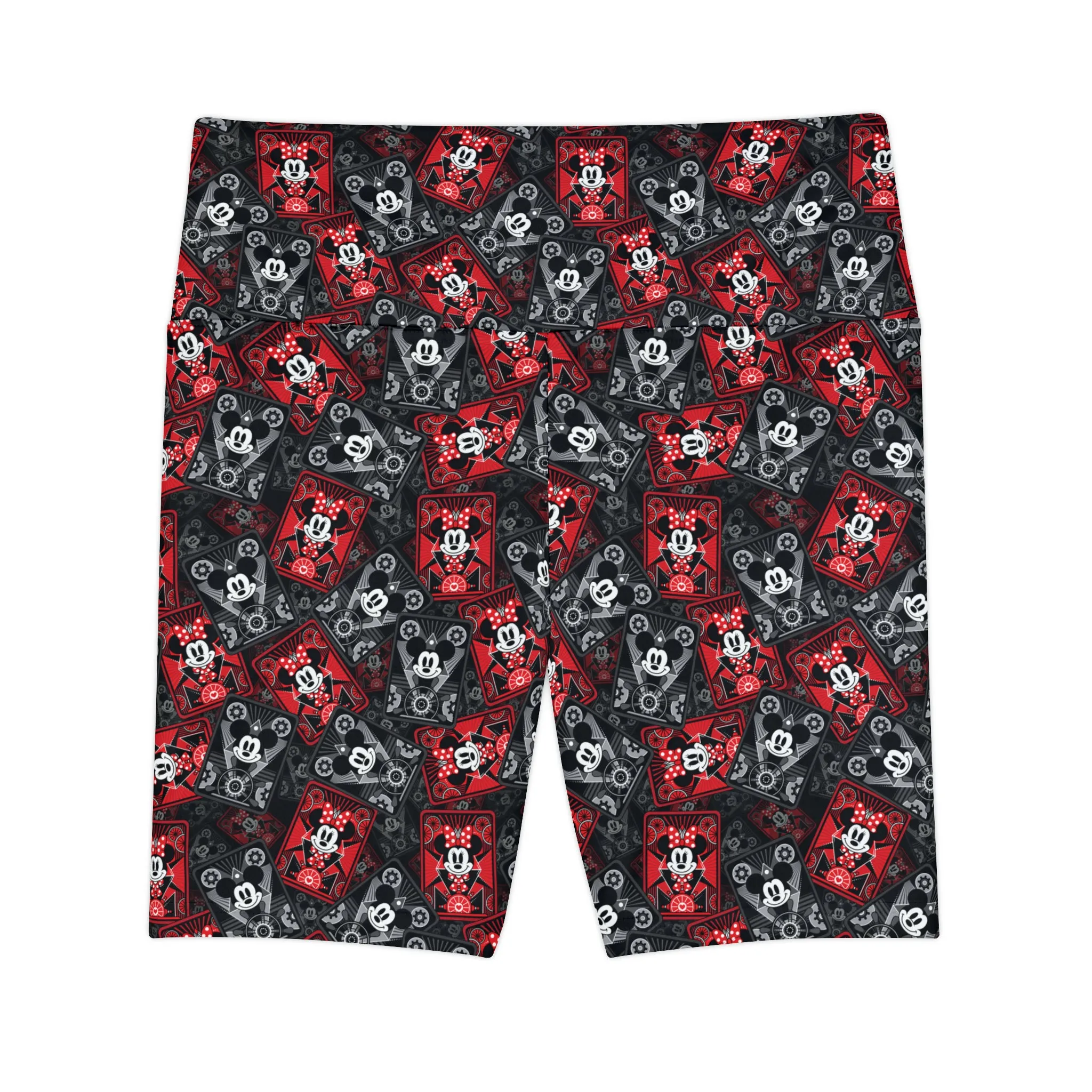 Steamboat Mickey And Minnie Cards Women's Athletic Workout Shorts