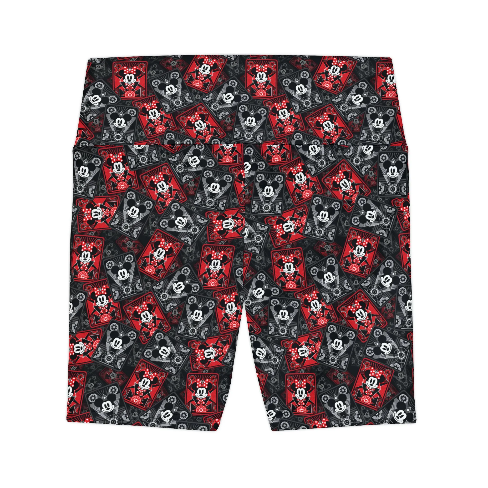 Steamboat Mickey And Minnie Cards Women's Athletic Workout Shorts