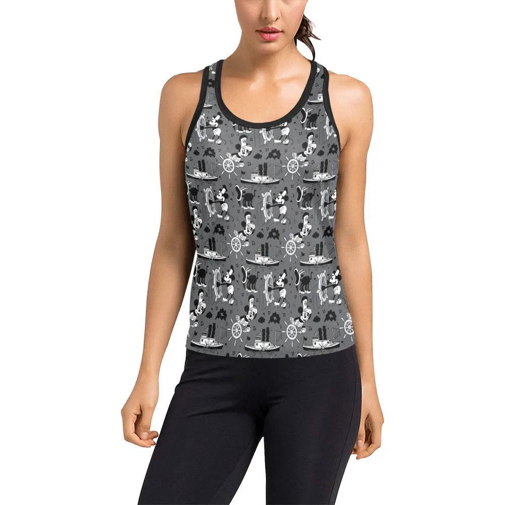 Steamboat Mickey Women's Racerback Tank Top