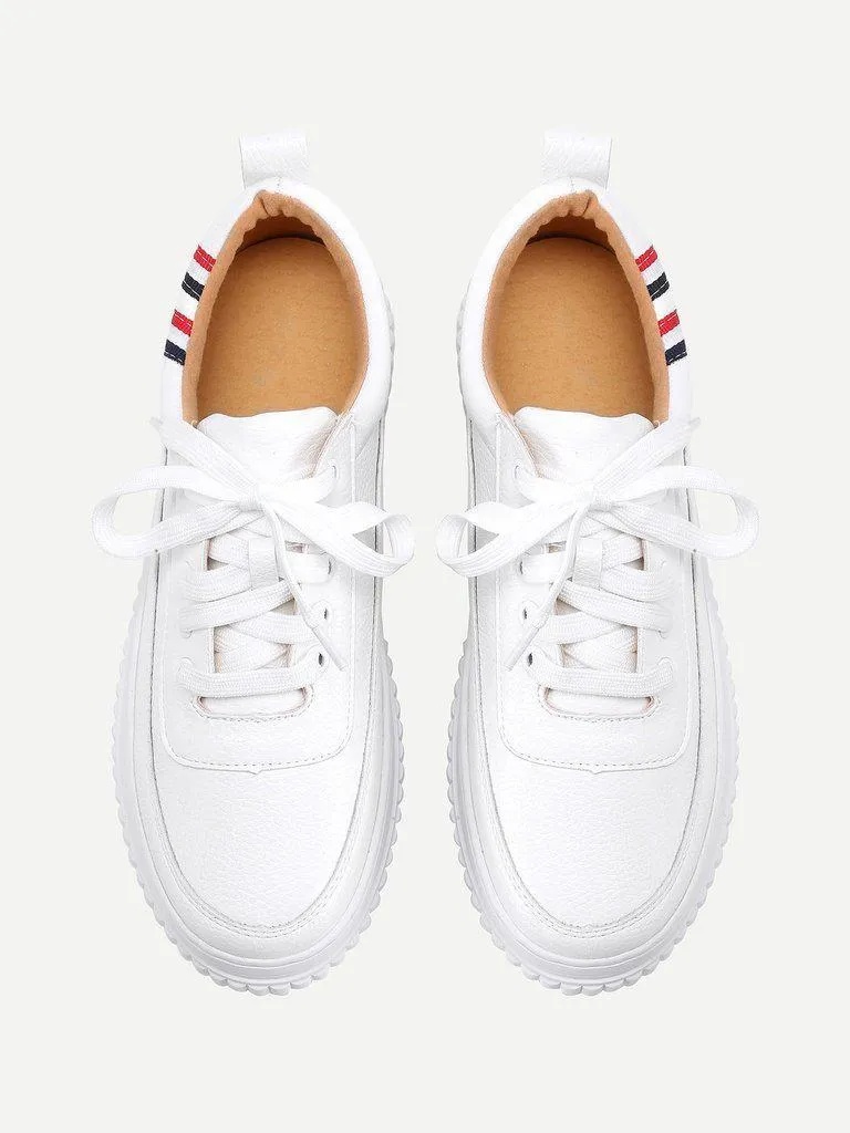 Striped Detail Lace Up Sneakers