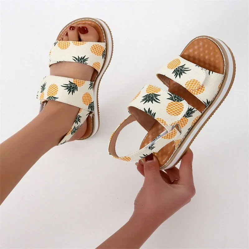 Summer Women Fruit Multi Color Wedges Sandals
