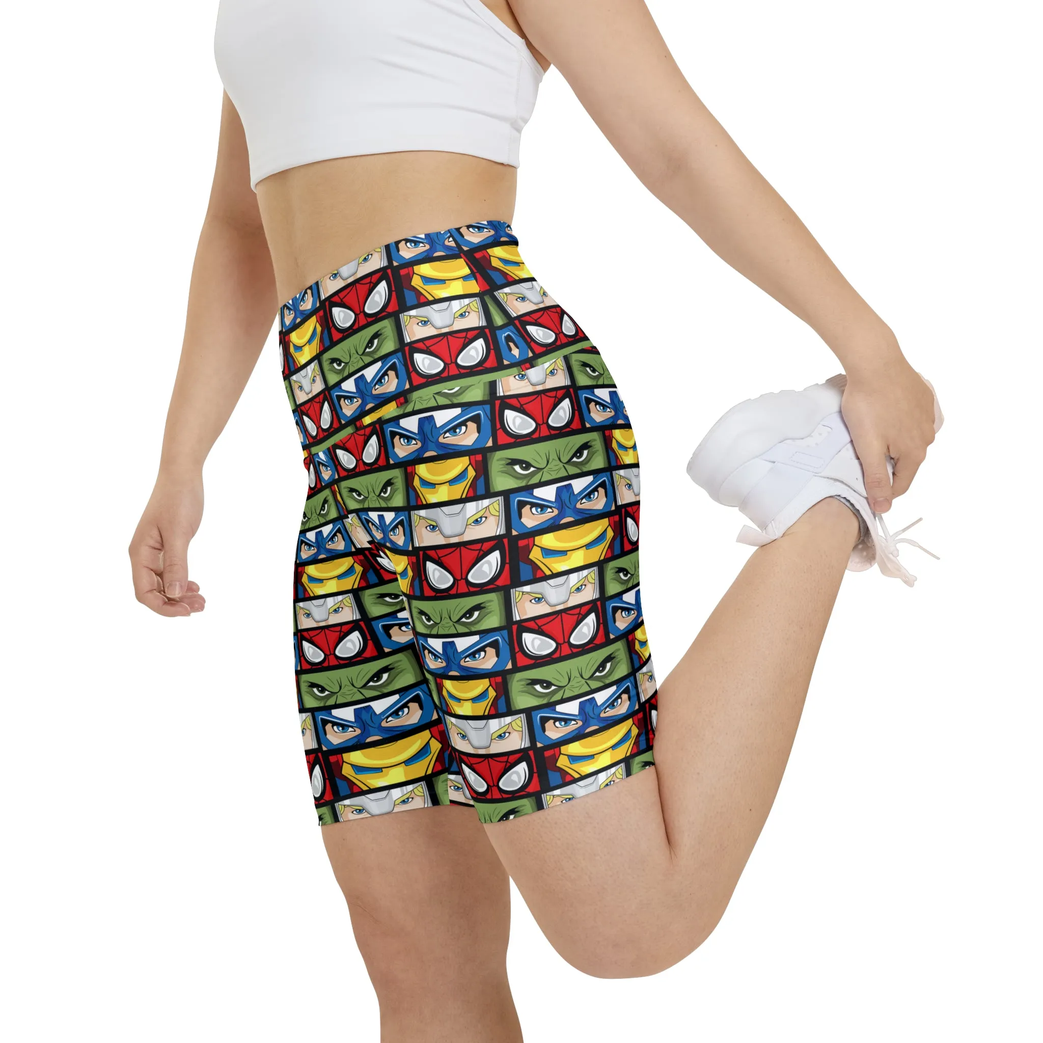 Super Heroes Eyes Women's Athletic Workout Shorts