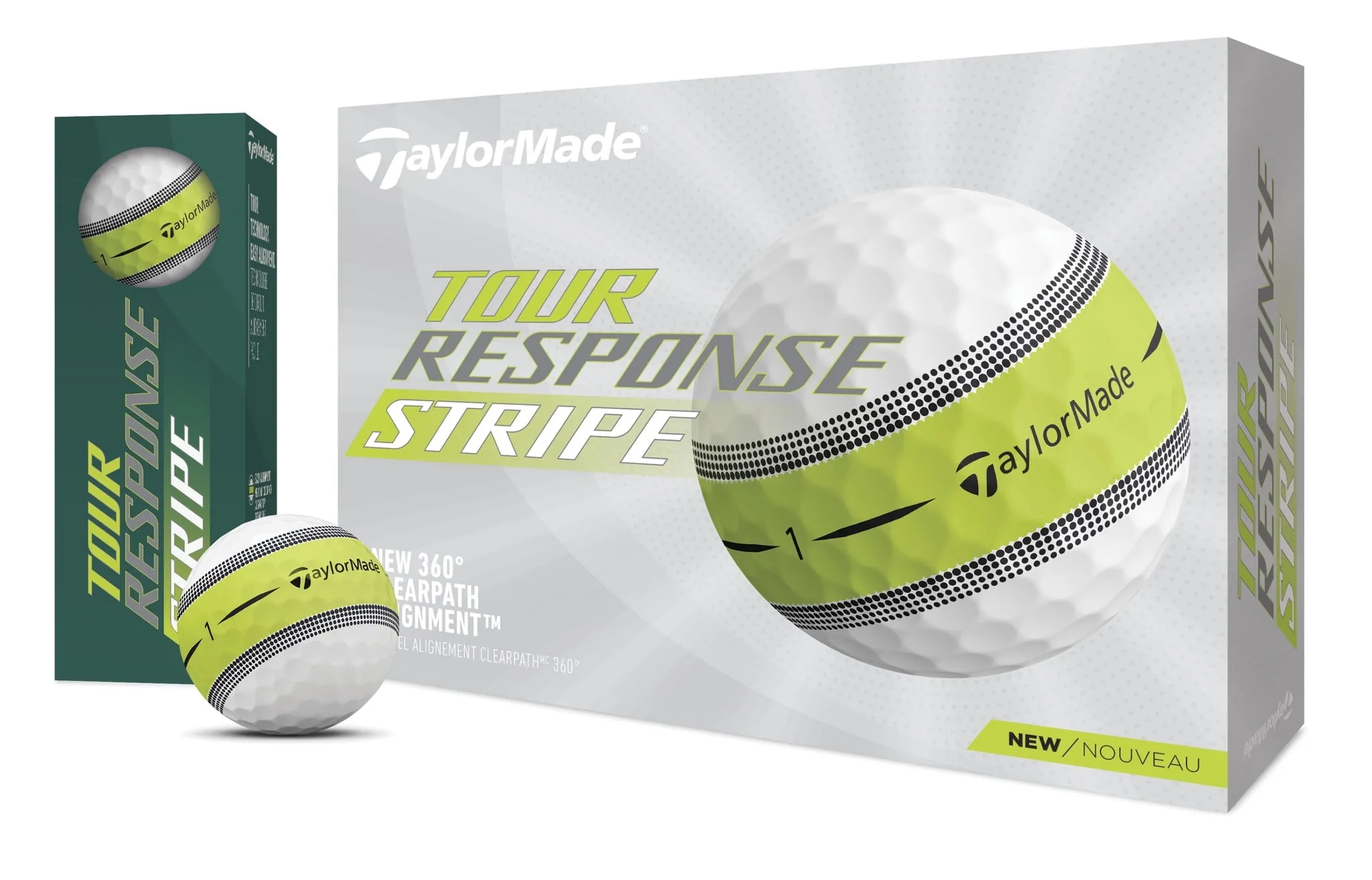 TaylorMade Tour Response Stripe Golf Balls, 12 Pack, White