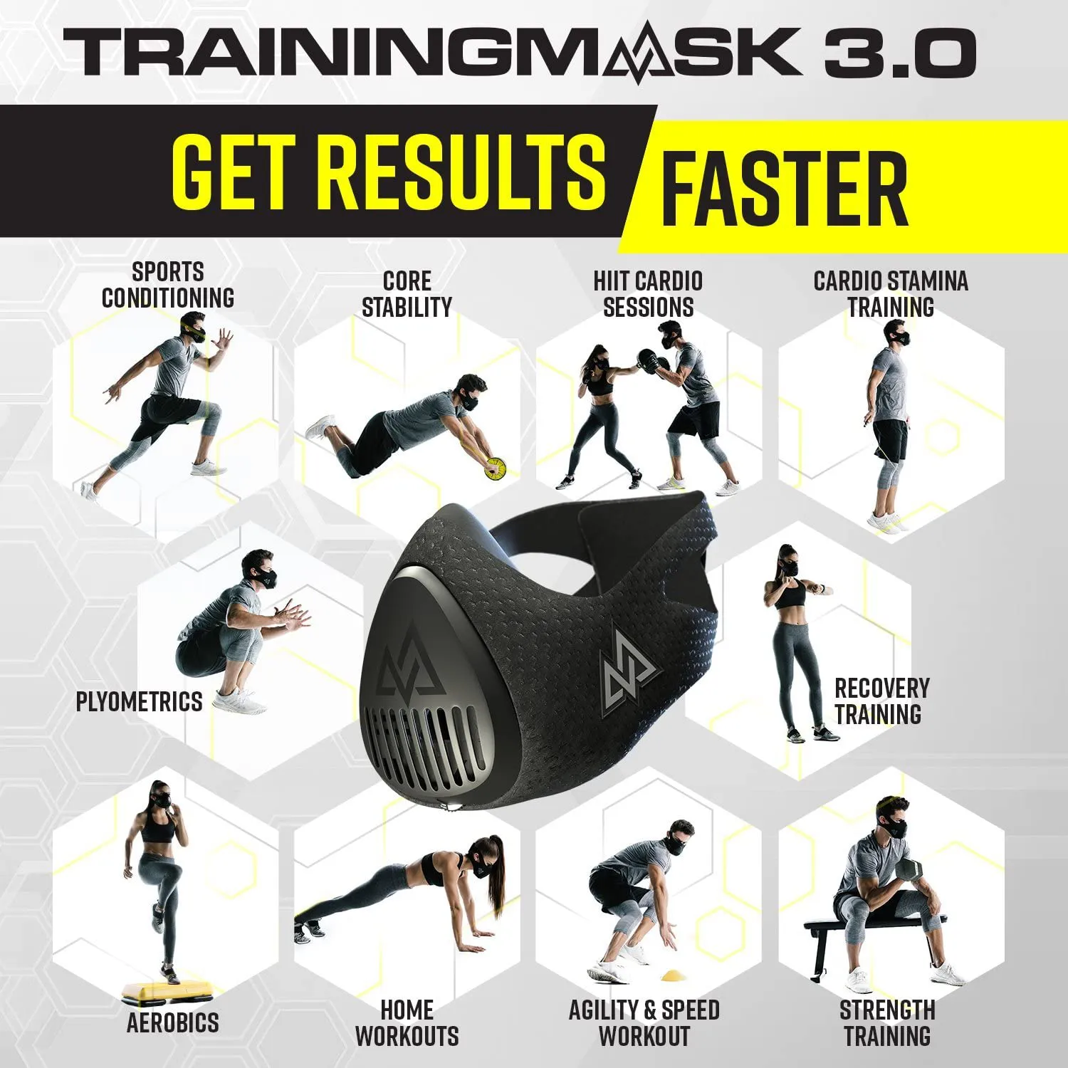 TRAININGMASK Training Mask 3.0   Carry Case | Gym Workout Mask – for Cardio, Running, Endurance and Breathing Performance [Official Training Mask Used by The Pros]