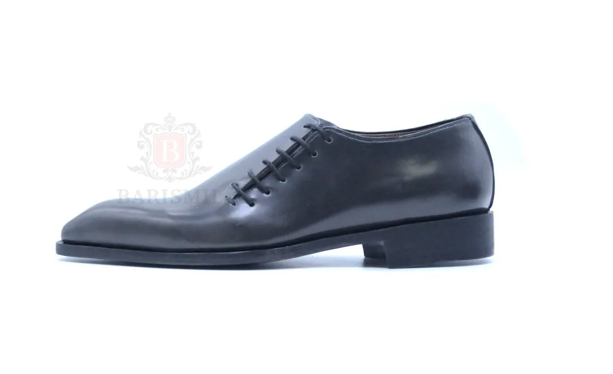 Tyler - Grey Whole-cut Leather Oxfords