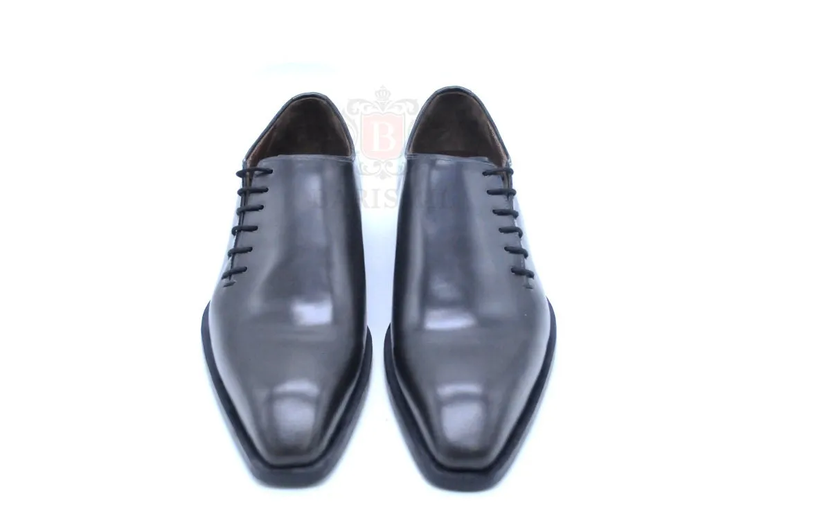 Tyler - Grey Whole-cut Leather Oxfords