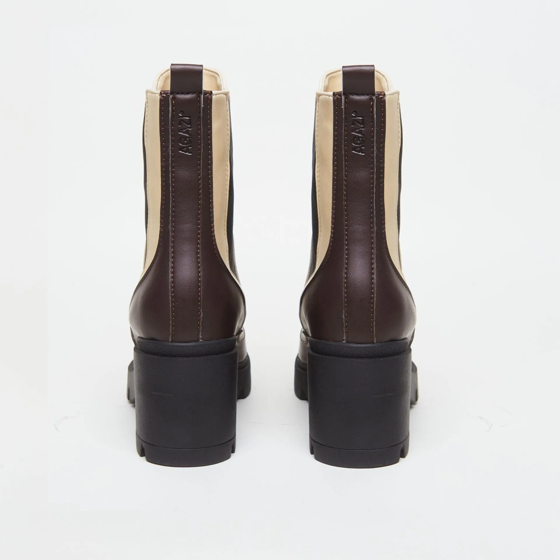 Vicky Vegan Leather Heeled Boots | Choco & Vanilla