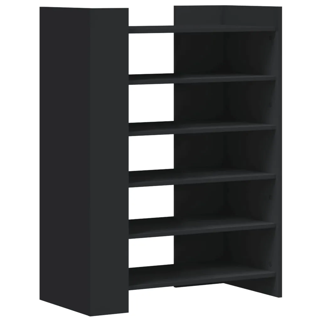 vidaXL Shoe Cabinet Black 74.5x37.5x100 cm Engineered Wood