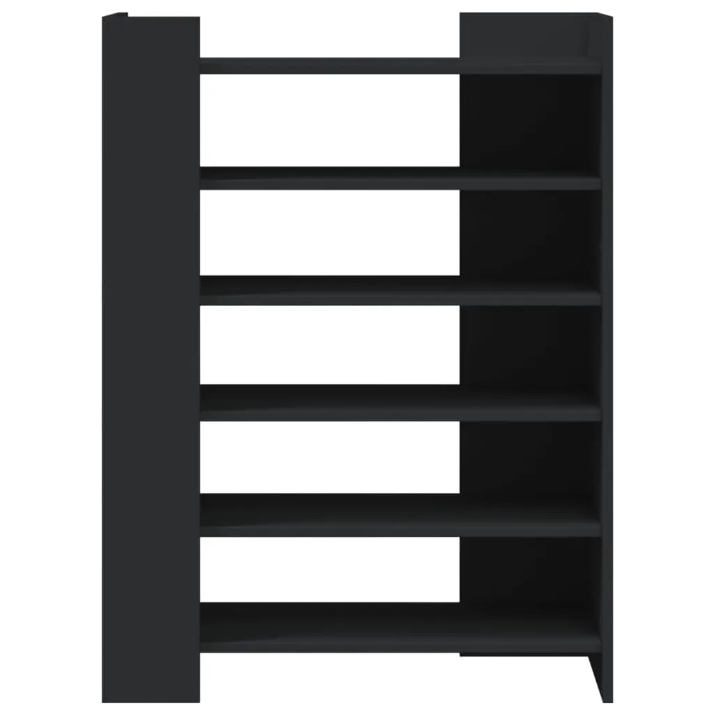 vidaXL Shoe Cabinet Black 74.5x37.5x100 cm Engineered Wood