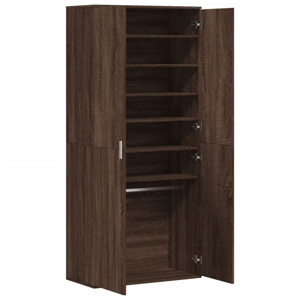 vidaXL Shoe Cabinet Brown Oak 80x39x178 cm Engineered Wood