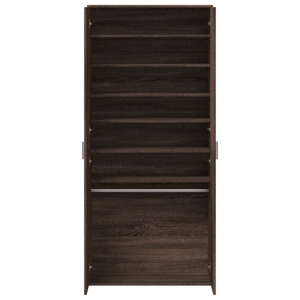 vidaXL Shoe Cabinet Brown Oak 80x39x178 cm Engineered Wood