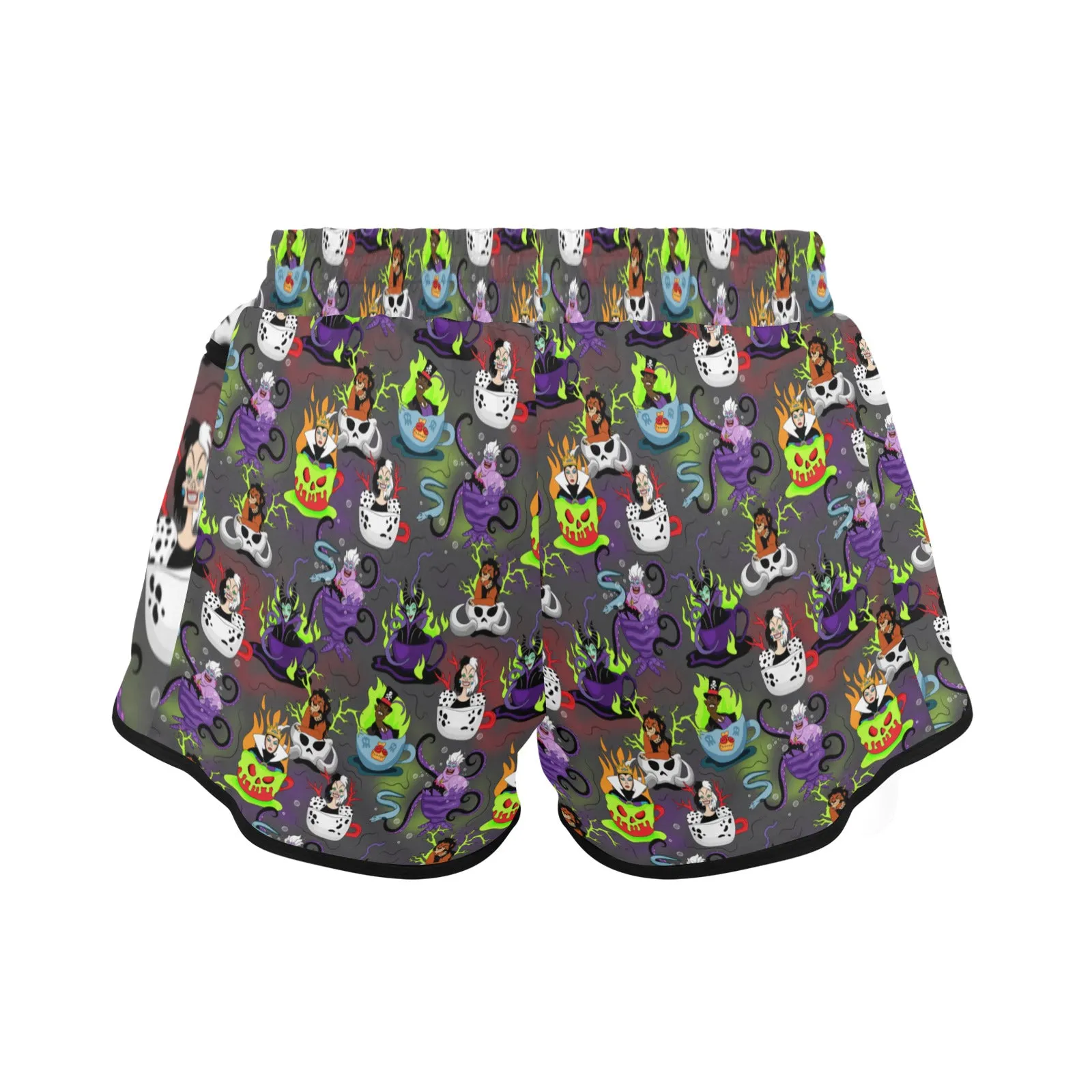 Villains Tea Cups Women's Athletic Sports Shorts