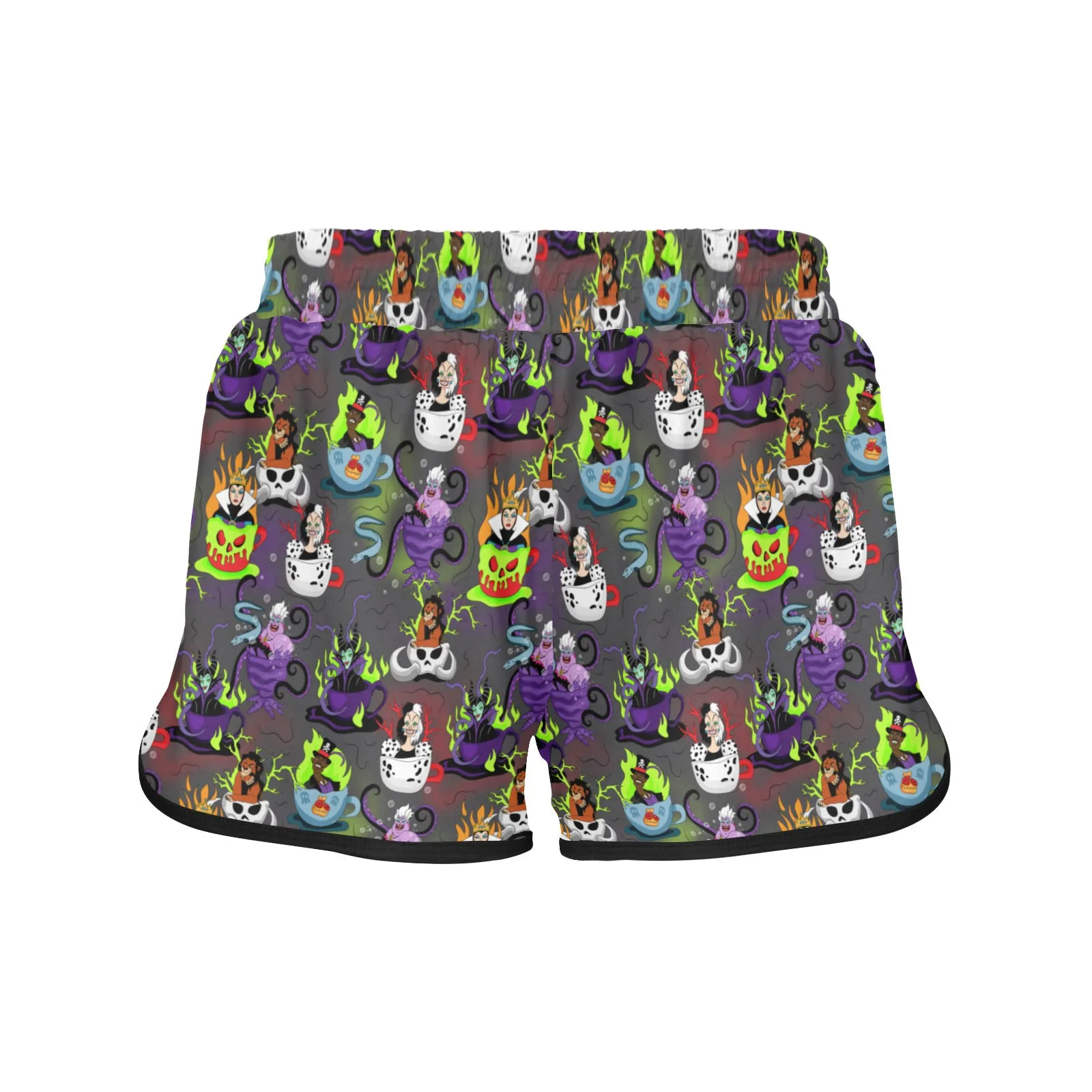 Villains Tea Cups Women's Athletic Sports Shorts