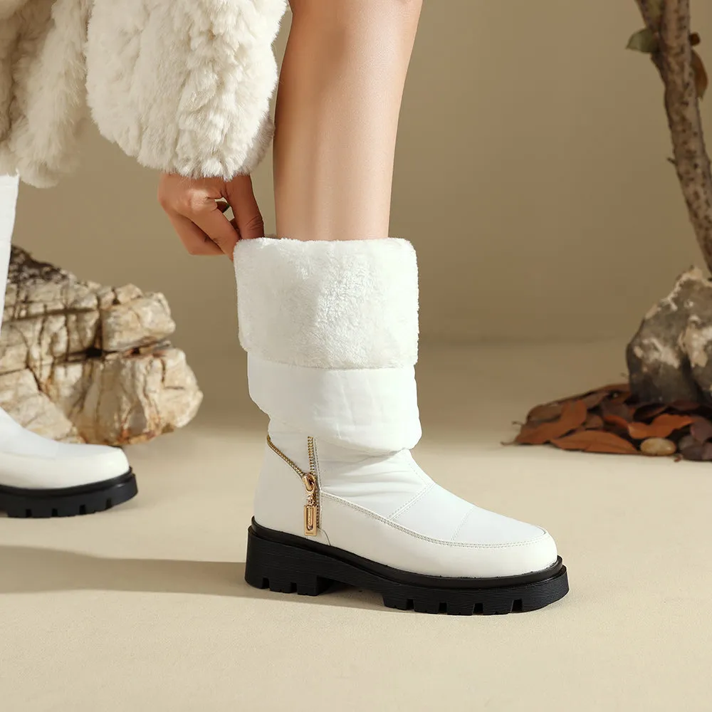 Women's Winter Snow Boots Plush Lined Warm Long Shaft Boots