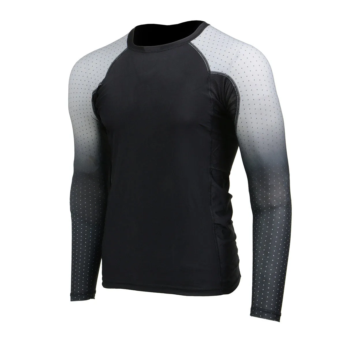 X-Fitness XFM7000 Men's Black and Brown Long Sleeve Compression Rash